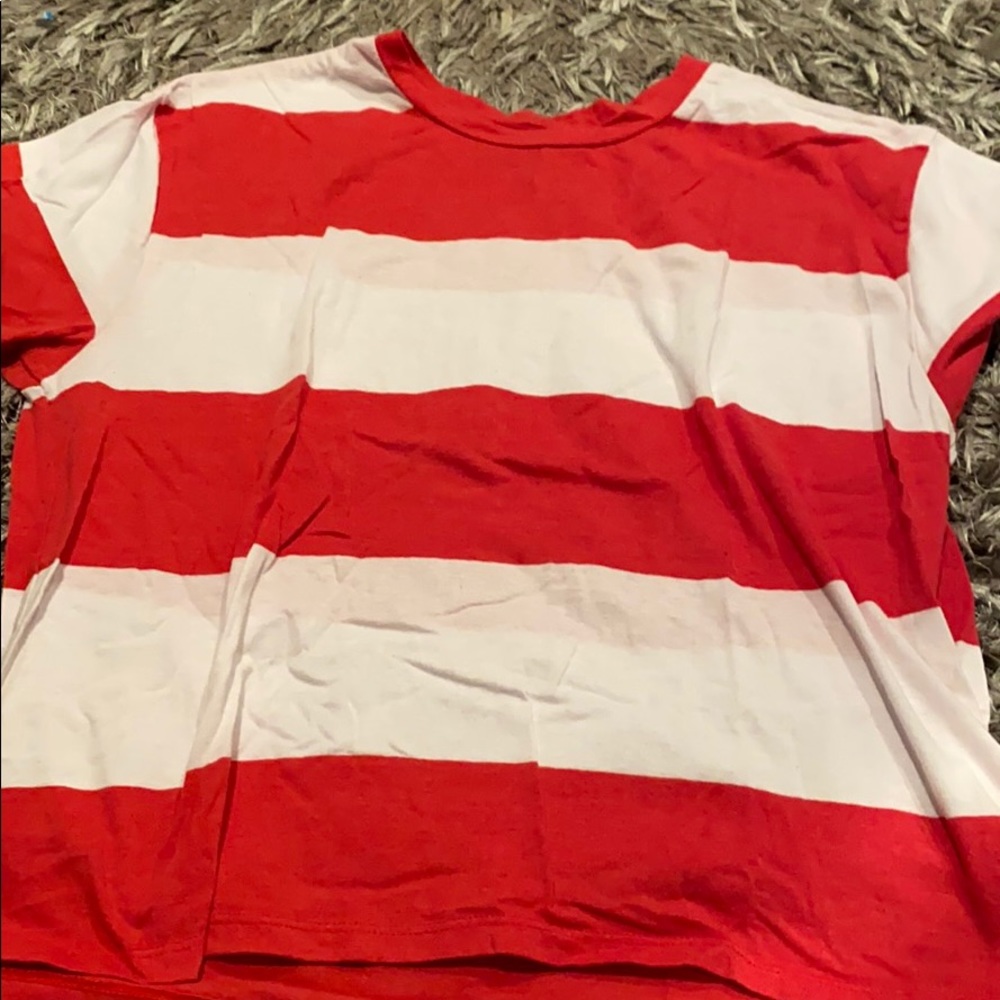 red and white tee